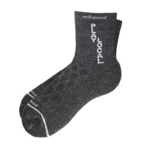 Motionwool Micro Crew Performance Socks Charcoal Base "Play Local"-Large