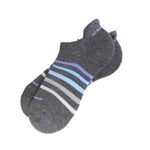Women’s Motionwool Sport Cushion Performance Golf Socks-Charcoal Base with Lavender, Light Blue, and Grey Accents-Medium