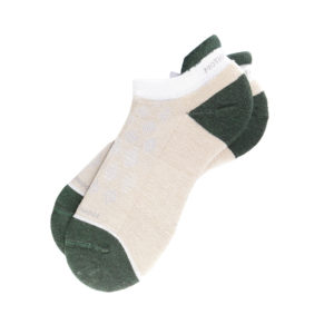 Motionwool Sport Cushion Performance Golf Socks-Oatmeal with Hunter Green and White Accents-Large